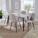 Wooden Dining Table in Grey Sonoma Oak Rectangular With 4 Straight Stitch Chairs - Aspen