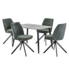 Wooden Dining Table in Grey Sonoma Oak Rectangular With 4 Swivel Chairs - Aspen