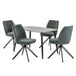 Wooden Dining Table in Grey Sonoma Oak Rectangular With 4 Swivel Chairs - Aspen