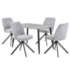 Wooden Dining Table in Grey Sonoma Oak Rectangular With 4 Swivel Chairs - Aspen