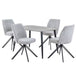 Wooden Dining Table in Grey Sonoma Oak Rectangular With 4 Swivel Chairs - Aspen