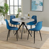 Wooden Dining Table in Grey Sonoma Oak Round With 4 Curve Chairs - Aspen