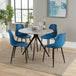 Wooden Dining Table in Grey Sonoma Oak Round With 4 Curve Chairs - Aspen