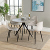 Wooden Dining Table in Grey Sonoma Oak Round With 4 Curve Chairs - Aspen