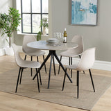 Wooden Dining Table in Grey Sonoma Oak Round With 4 Curve Chairs - Aspen