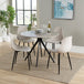 Wooden Dining Table in Grey Sonoma Oak Round With 4 Curve Chairs - Aspen