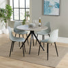 Wooden Dining Table in Grey Sonoma Oak Round With 4 Curve Chairs - Aspen