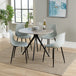 Wooden Dining Table in Grey Sonoma Oak Round With 4 Curve Chairs - Aspen