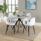 Wooden Dining Table in Grey Sonoma Oak Round With 4 Curve Chairs - Aspen