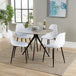 Wooden Dining Table in Grey Sonoma Oak Round With 4 Curve Chairs - Aspen