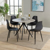 Wooden Dining Table in Grey Sonoma Oak Round With 4 Curve Chairs - Aspen
