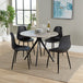 Wooden Dining Table in Grey Sonoma Oak Round With 4 Curve Chairs - Aspen