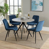 Wooden Dining Table in Grey Sonoma Oak Round With 4 Diamond Stitch Chairs - Aspen