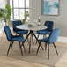 Wooden Dining Table in Grey Sonoma Oak Round With 4 Diamond Stitch Chairs - Aspen