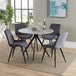 Wooden Dining Table in Grey Sonoma Oak Round With 4 Diamond Stitch Chairs - Aspen