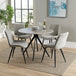 Wooden Dining Table in Grey Sonoma Oak Round With 4 Diamond Stitch Chairs - Aspen