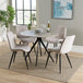 Wooden Dining Table in Grey Sonoma Oak Round With 4 Diamond Stitch Chairs - Aspen