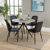 Wooden Dining Table in Grey Sonoma Oak Round With 4 Duo Chairs - Aspen