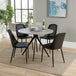 Wooden Dining Table in Grey Sonoma Oak Round With 4 Duo Chairs - Aspen