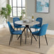 Wooden Dining Table in Grey Sonoma Oak Round With 4 Duo Chairs - Aspen