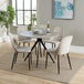Wooden Dining Table in Grey Sonoma Oak Round With 4 Duo Chairs - Aspen