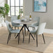 Wooden Dining Table in Grey Sonoma Oak Round With 4 Duo Chairs - Aspen