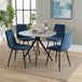 Wooden Dining Table in Grey Sonoma Oak Round With 4 Straight Stitch Chairs - Aspen