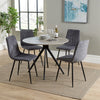 Wooden Dining Table in Grey Sonoma Oak Round With 4 Straight Stitch Chairs - Aspen