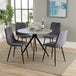 Wooden Dining Table in Grey Sonoma Oak Round With 4 Straight Stitch Chairs - Aspen
