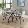 Wooden Dining Table in Grey Sonoma Oak Round With 4 Straight Stitch Chairs - Aspen