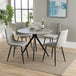 Wooden Dining Table in Grey Sonoma Oak Round With 4 Straight Stitch Chairs - Aspen