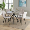 Wooden Dining Table in Grey Sonoma Oak Round With 4 Straight Stitch Chairs - Aspen