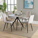 Wooden Dining Table in Grey Sonoma Oak Round With 4 Straight Stitch Chairs - Aspen