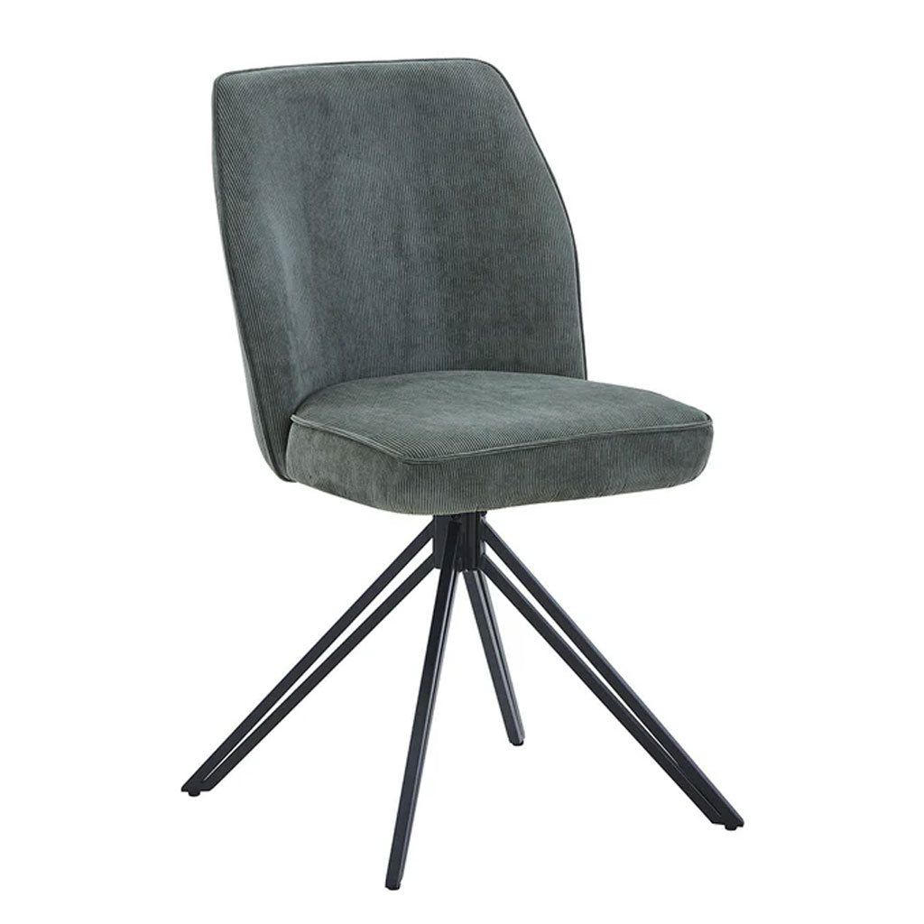 Wooden Dining Table in Grey Sonoma Oak Round With 4 Swivel Chairs - Aspen