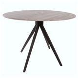 Wooden Dining Table in Grey Sonoma Oak Round With 4 Swivel Chairs - Aspen