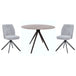Wooden Dining Table in Grey Sonoma Oak Round With 4 Swivel Chairs - Aspen