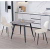 Wooden Dining Table in Grey Sonoma Oak Square With 2 Curve Chairs - Aspen