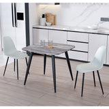 Wooden Dining Table in Grey Sonoma Oak Square With 2 Curve Chairs - Aspen