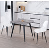 Wooden Dining Table in Grey Sonoma Oak Square With 2 Curve Chairs - Aspen