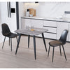 Wooden Dining Table in Grey Sonoma Oak Square With 2 Curve Chairs - Aspen