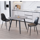 Wooden Dining Table in Grey Sonoma Oak Square With 2 Curve Chairs - Aspen