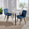 Wooden Dining Table in Grey Sonoma Oak Square With 2 Diamond Stitch Chairs - Aspen
