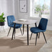 Wooden Dining Table in Grey Sonoma Oak Square With 2 Diamond Stitch Chairs - Aspen