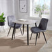 Wooden Dining Table in Grey Sonoma Oak Square With 2 Diamond Stitch Chairs - Aspen