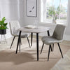Wooden Dining Table in Grey Sonoma Oak Square With 2 Diamond Stitch Chairs - Aspen