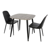 Wooden Dining Table in Grey Sonoma Oak Square With 2 Duo Chairs - Aspen
