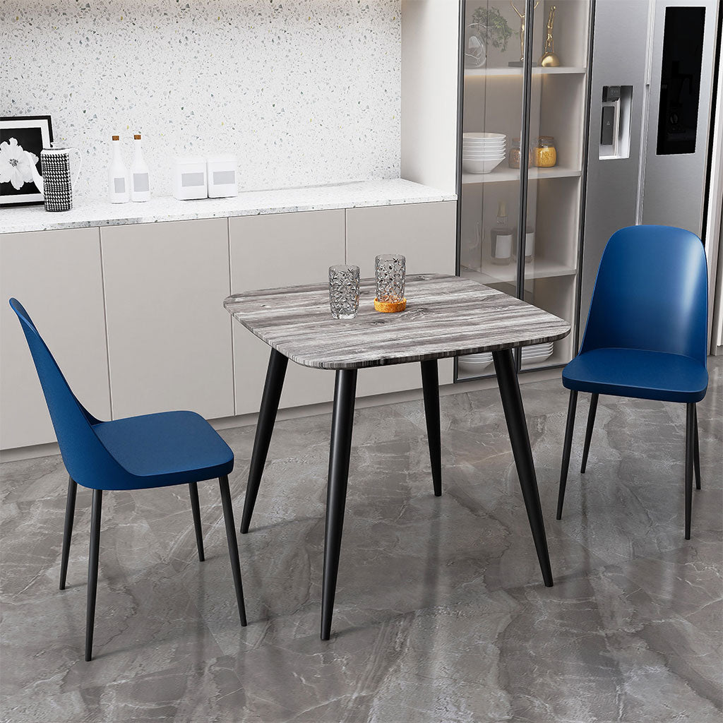 Wooden Dining Table in Grey Sonoma Oak Square With 2 Duo Chairs - Aspen