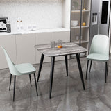Wooden Dining Table in Grey Sonoma Oak Square With 2 Duo Chairs - Aspen