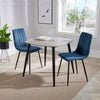 Wooden Dining Table in Grey Sonoma Oak Square With 2 Straight Stitch Chairs - Aspen