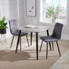 Wooden Dining Table in Grey Sonoma Oak Square With 2 Straight Stitch Chairs - Aspen